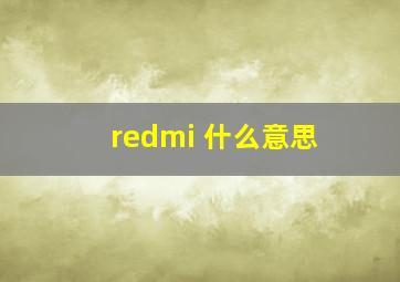 redmi 什么意思